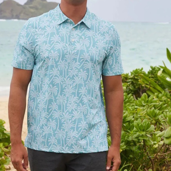 NWT Reyn Spooner 3XL Limited Issue Loulu Trail Performance Polo Shirt Nile Blue - Picture 1 of 6